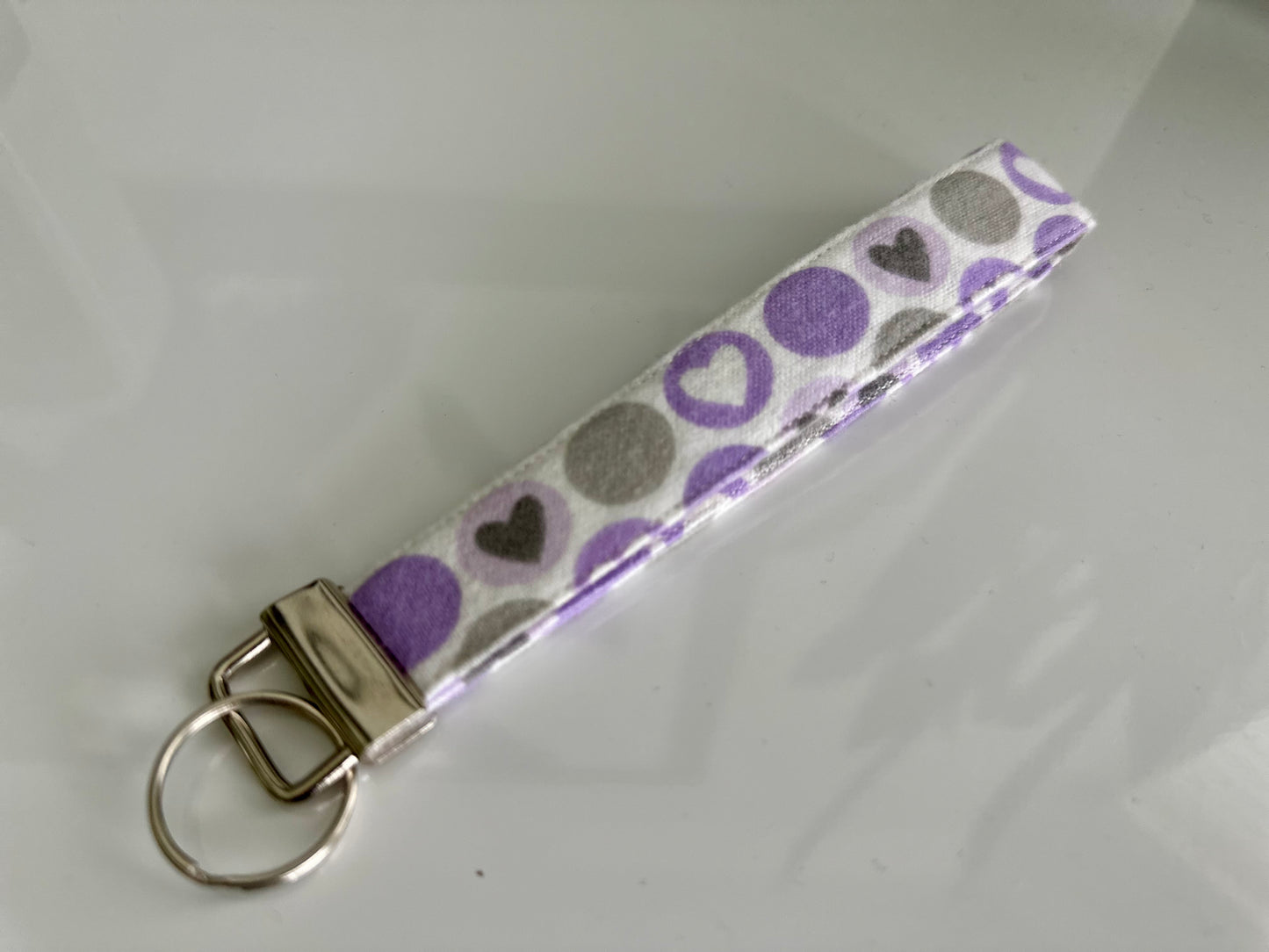 Lavender Hearts Key Fob Wristlet