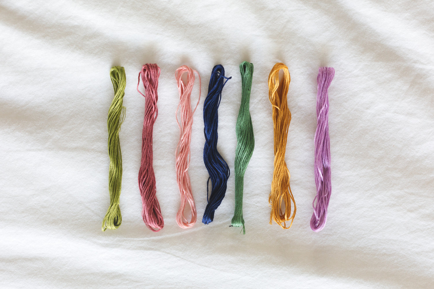 Image of embroidery thread lined up