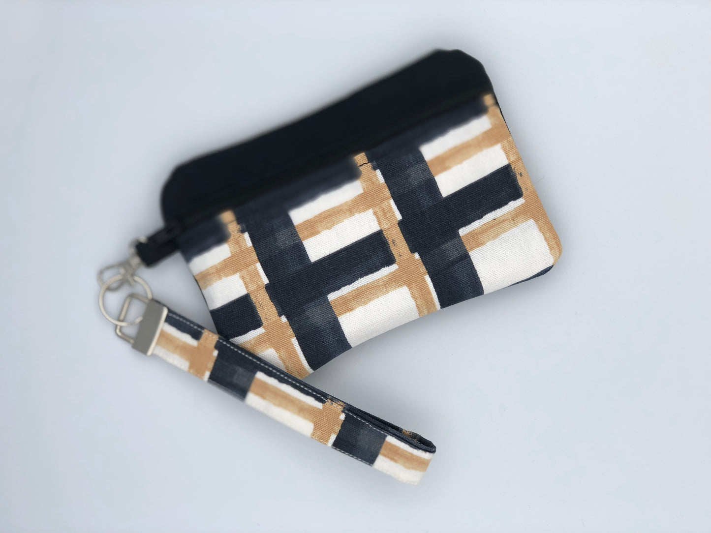 Tan Plaids Zipper Pouch