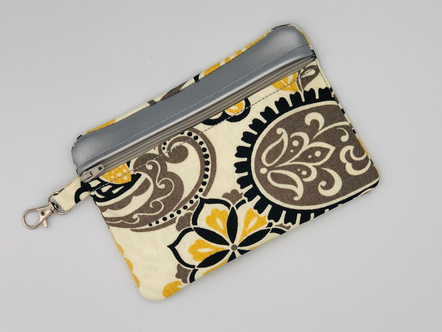 Yellow Paisley Zipper Pouch